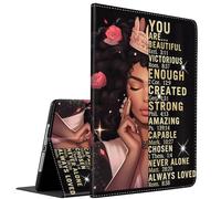 Case for iPad Air13 inch 2024 iPad Pro 12.9 inch 6th/5th/4th/3rd Case,iPad Pro 12.9" 2022/2021/2020/2018, Multi-Angle Smart Stand Cover Auto Sleep/Wake ,African American Women Black Queen Quotes