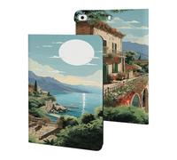 Case for iPad Mini 1/2/3/4/5 (7.9 Inch),Mediterranean Summerprinted TPU Leather Slim Folio Stand Protective Case for iPad Mini 5/4/3/2/1 with Smart Auto Sleep/Wake