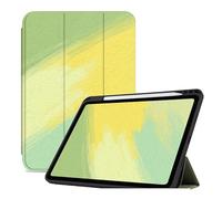 Case For iPad Mini 4/Mini 5 Generation Smart Magnetic Cover - Auto Wake/Sleep - Model No. A1538/A1550/A2124/A2125/A2126/A2133 - Yellow green color blocked oil painting