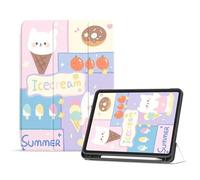 Case For iPad Mini 4/Mini 5 Generation Smart Magnetic Cover - Auto Wake/Sleep - Model No. A1538/A1550/A2124/A2125/A2126/A2133 - Summer ice cream