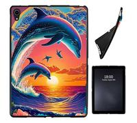 Case for iPad mini 5 Generation 2019/ Mini 4 3 2 1 (Old Model) 7.9 inch,Slim Soft Shockproof TPU Silicone Protective Back Shell Case for iPad mini 5/4/3/2/1, Dolphins in The Sunset