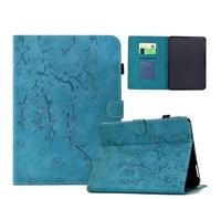 Case For iPad Mini 5th Generation 2019 7.9 inch/iPad Mini 4/3/2/1, Premium PU Leather Embossed Flowers Protective Cover, Smart Multi-Angle Stand Pen Holder Case,light blue