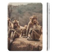 Case for ipad Mini 6 2021 8.3 Inch with Pencil Holder,Monkey Sitting on Stoneprinted Slim Lightweight Tri-fold Soft TPU Back Cover with Auto Wake/Sleep for iPad Mini 6th Generation Case
