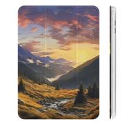 Case for ipad Mini 6 2021 8.3 Inch with Pencil Holder,Mountain Sunset Landscapeprinted Slim Lightweight Tri-fold Soft TPU Back Cover with Auto Wake/Sleep for iPad Mini 6th Generation Case