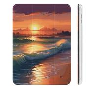 Case for ipad Mini 6 2021 8.3 Inch with Pencil Holder,Sunset Seasideprinted Slim Lightweight Tri-fold Soft TPU Back Cover with Auto Wake/Sleep for iPad Mini 6th Generation Case