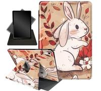 Case for iPad Mini 6 Case 2021,Case for iPad Mini 7 (A17 Pro 2024),360 Degree Swiveling Stand Protective Cover Auto Sleep/Wake Case for iPad Mini 7th/6th Generation 8.3",Cute Rabbit