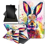 Case for iPad Mini 6 Case 2021,Case for iPad Mini 7 (A17 Pro 2024),360 Degree Swiveling Stand Protective Cover Auto Sleep/Wake Case for iPad Mini 7th/6th Generation 8.3",Watercolor Rabbit