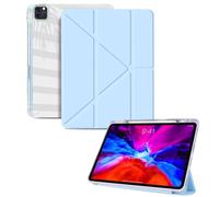 Case for iPad mini 6，WhiteBlue,X-Axis Rotating Stand, Anti-Bending Acrylic Back, 99% AR Clear Tech, Built-in Stylus Slot, Full Camera Armor, Auto Wake/Sleep