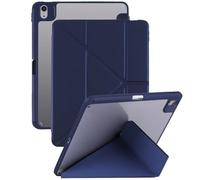 Case for iPad mini 6, with Pencil Holder, Multi-Angle Viewing Protective Cover, Shockproof Acrylic hard Back Shell，Blue 1