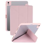 Case for iPad mini 6, with Pencil Holder, Multi-Angle Viewing Protective Cover, Shockproof Acrylic hard Back Shell，Pink
