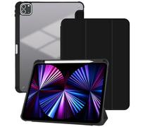 Case for iPad mini 6, with Pencil Holder, Multi-Angle Viewing Protective Trifold Stand Cover, Shockproof Acrylic hard Back Shell，Black