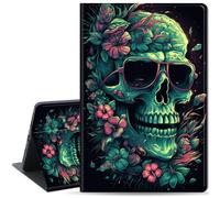 Case for iPad mini 6th Generation 8.3 inch 2021, Lightweight Protective, Multiple Angle, PU Leather Slim Folio Stand Smart Cover with Auto Wake/Sleep, Cool Skull