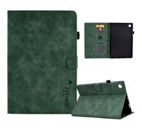 Case for iPad Mini 7 (2024), Premium PU Leather Embossed Smile Love Stand Support, Card Slots Shockproof Flip Smart Cover for iPad Mini 7 (2024) Tablet, green