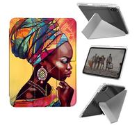 Case for iPad mini 7 A17 Pro 2024/iPad Mini 6 2021 8.3 Inch iPad mini 7th/6th Gen Case, Shockproof Clear with Pencil Holder Folding Y Shape Stand Cover,Black Woman Queen