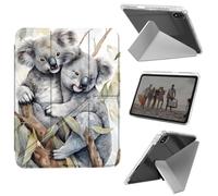 Case for iPad mini 7 A17 Pro 2024/iPad Mini 6 2021 8.3 Inch iPad mini 7th/6th Gen Case, Shockproof Clear with Pencil Holder Folding Y Shape Stand Cover,Gray Bear