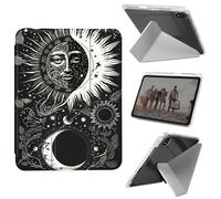 Case for iPad mini 7 A17 Pro 2024/iPad Mini 6 2021 8.3 Inch iPad mini 7th/6th Gen Case, Shockproof Clear with Pencil Holder Folding Y Shape Stand Cover,Soon Moon Stars Blacks