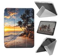 Case for iPad mini 7 A17 Pro 2024/iPad Mini 6 2021 8.3 Inch iPad mini 7th/6th Gen Case, Shockproof Clear with Pencil Holder Folding Y Shape Stand Cover,Sunset Beach