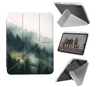 Case for iPad mini 7 A17 Pro 2024/iPad Mini 6 2021 8.3 Inch iPad mini 7th/6th Gen Case, Shockproof Clear with Pencil Holder Folding Y Shape Stand Cover,Misty Landscape Forest