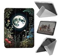 Case for iPad mini 7 A17 Pro 2024/iPad Mini 6 2021 8.3 Inch iPad mini 7th/6th Gen Case, Shockproof Clear with Pencil Holder Folding Y Shape Stand Cover,Grass Flowers Moon Star