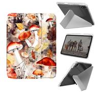Case for iPad mini 7 A17 Pro 2024/iPad Mini 6 2021 8.3 Inch iPad mini 7th/6th Gen Case, Shockproof Clear with Pencil Holder Folding Y Shape Stand Cover,Mushrooms and Leaves
