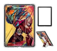 Case for iPad mini 7 A17 Pro 2024/iPad Mini 6 2021 8.3 Inch iPad mini 7th/6th Gen,Clear TPU Shockproof Stand Bumper Back Cover Transparent Case,Black Woman Queen