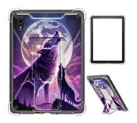 Case for iPad mini 7 A17 Pro 2024/iPad Mini 6 2021 8.3 Inch iPad mini 7th/6th Gen,Clear TPU Shockproof Stand Bumper Back Cover Transparent Case,Cool Wolf Moon