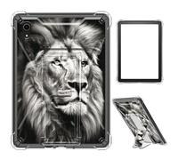 Case for iPad mini 7 A17 Pro 2024/iPad Mini 6 2021 8.3 Inch iPad mini 7th/6th Gen,Clear TPU Shockproof Stand Bumper Back Cover Transparent Case,Cool Lion