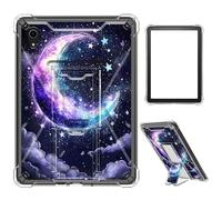Case for iPad mini 7 A17 Pro 2024/iPad Mini 6 2021 8.3 Inch iPad mini 7th/6th Gen,Clear TPU Shockproof Stand Bumper Back Cover Transparent Case,Pink Moon Starry Sky
