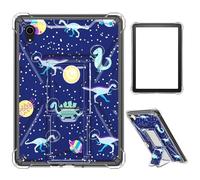 Case for iPad mini 7 A17 Pro 2024/iPad Mini 6 2021 8.3 Inch iPad mini 7th/6th Gen,Clear TPU Shockproof Stand Bumper Back Cover Transparent Case,Planet Dinosaur