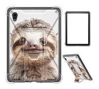 Case for iPad mini 7 A17 Pro 2024/iPad Mini 6 2021 8.3 Inch iPad mini 7th/6th Gen,Clear TPU Shockproof Stand Bumper Back Cover Transparent Case,Cute Funny Sloth