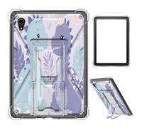 Case for iPad mini 7 A17 Pro 2024/iPad Mini 6 2021 8.3 Inch iPad mini 7th/6th Gen,Clear TPU Shockproof Stand Bumper Back Cover Transparent Case,Cute Dinosaur
