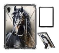Case for iPad mini 7 A17 Pro 2024/iPad Mini 6 2021 8.3 Inch iPad mini 7th/6th Gen,Clear TPU Shockproof Stand Bumper Back Cover Transparent Case,Cool Animal Horse