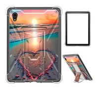 Case for iPad mini 7 A17 Pro 2024/iPad Mini 6 2021 8.3 Inch iPad mini 7th/6th Gen,Clear TPU Shockproof Stand Bumper Back Cover Transparent Case,Gold Orange Sand Sunset