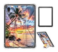 Case for iPad mini 7 A17 Pro 2024/iPad Mini 6 2021 8.3 Inch iPad mini 7th/6th Gen,Clear TPU Shockproof Stand Bumper Back Cover Transparent Case,Coconut Trees Sunset