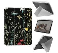 Case for iPad mini 7 A17 Pro 2024/iPad Mini 6 2021 8.3 Inch iPad mini 7th/6th Gen, Shockproof Clear with Pencil Holder Folding Y Shape Stand CaseWildflower Plant