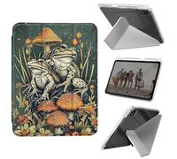 Case for iPad mini 7 A17 Pro 2024/iPad Mini 6 2021 8.3 Inch iPad mini 7th/6th Gen, Shockproof Clear with Pencil Holder Folding Y Shape Stand CaseFrogs and Mushrooms