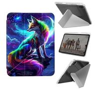 Case for iPad mini 7 A17 Pro 2024/iPad Mini 6 2021 8.3 Inch iPad mini 7th/6th Gen, Shockproof Clear with Pencil Holder Folding Y Shape Stand CasePurple Fox and Moon