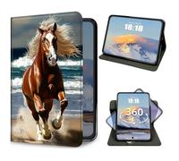 Case for iPad Mini 7 (A17 Pro) 2024/ Mini 6 2021 8.3 Inch A Running Horses Slim PU Leather 360 Degree Rotating Multiple Viewing Angles Stand Cover with Auto Wake/Sleep for iPad mini 7th/6th Generation