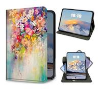 Case for iPad mini 7 (A17 Pro) 2024/ Mini 6 2021 8.3 Inch Art Watercolor Flowers Slim PU Leather 360 Degree Rotating Multiple Viewing Stand Cover with Auto Wake/Sleep for iPad mini 7th/6th Generation
