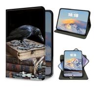 Case for iPad Mini 7 (A17 Pro) 2024/ Mini 6 2021 8.3 Inch Crow Book Design Slim PU Leather 360 Degree Rotating Multiple Viewing Angles Stand Cover with Auto Wake/Sleep for iPad mini 7th/6th Generation