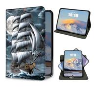 Case for iPad Mini 7 (A17 Pro) 2024/ Mini 6 2021 8.3 Inch Steamship Design Slim PU Leather 360 Degree Rotating Multiple Viewing Angles Stand Cover with Auto Wake/Sleep for iPad mini 7th/6th Generation