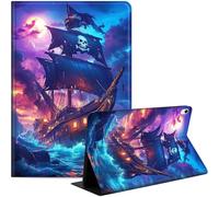 Case for iPad mini 7 (A17 Pro) Generation Case 2024, iPad mini 6 Case 2021, 8.3-inch Slim PU Leather Stand Cover with Auto Wake/Sleep, Multi-Angle Viewing & Shockproof, Pirate Ship