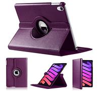 Case For iPad Mini 7th(A17 Pro) 2024 / Mini 6th Generation 8.3" 2021, Slim Fit Premium Pu Leather 360 Degree Rotating Protective Stand Cover with Auto Wake Sleep Function Case (PURPLE)