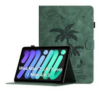 Case for iPad Mini A17 Pro 2024 / iPad Mini 7 2024 / iPad Mini 6 2021 8,3 inch Premium PU Leather Protective Case Magnetic Folio Cover with Stand Function and Card Slot, Green
