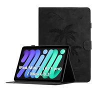 Case for iPad Mini A17 Pro 2024 / iPad Mini 7 2024 / iPad Mini 6 2021 8,3 inch Premium PU Leather Tablet Case Magnetic Folio Cover with Stand Function and Card Slot, Black