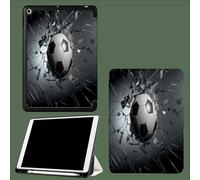 Case for iPad Pro 11 Inch 2022/2021/2020(4th/3rd/2nd Generation) with Pencil Holder PU Leather Folio Cover Bookcase with Auto Sleep/Wake Multi Angle Stand,Football Shattered Glass