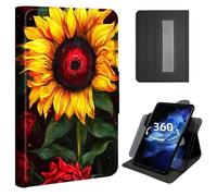 Case for iPad Pro 11 inch 2024/2025 (M4),360° Rotating Stand Case with Hand Strap, Shockproof Protective Cover with Auto Sleep/Wake,Sunflowers