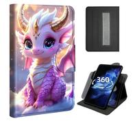 Case for iPad Pro 11 inch 2024/2025 (M4),360° Rotating Stand Case with Hand Strap, Shockproof Protective Cover with Auto Sleep/Wake,Cute Dragon Baby