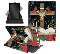 Case for iPad Pro 11 Inch 2024 5th Generationg (M4),360 Degree Rotating Protective Stand Cover with Auto Wake/Sleep,for iPad Pro 11 Inch 2024,Christmas Cardinal Bird