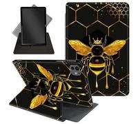 Case for iPad Pro 11 Inch 2024 5th Generationg (M4),360 Degree Rotating Protective Stand Cover with Auto Wake/Sleep,for iPad Pro 11 Inch 2024,A Queen Bee and Honey